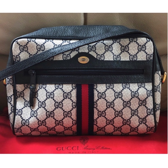 Gucci Handbags - Authentic Vintage Gucci Ophidia Web Monogram Canvas Leather Shoulder Camera Bag